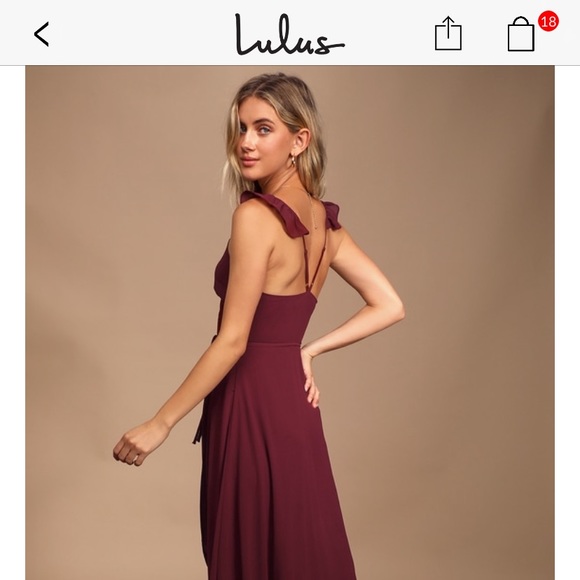Lulus Dresses & Skirts - Lulus here’s to us burgundy high low wrap dress